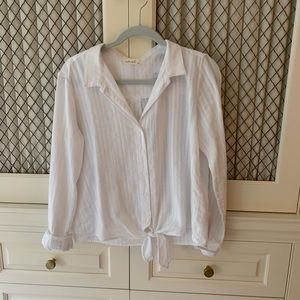 Bella Dahl white tie front top